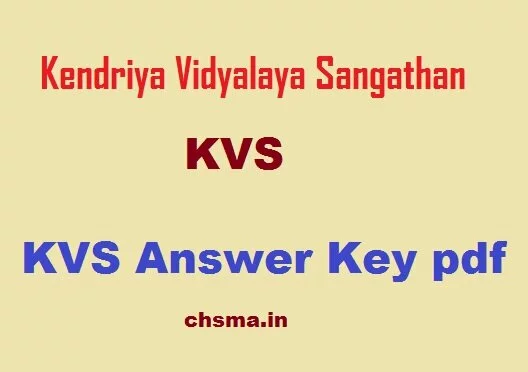 KVS PGT Answer Key 2018